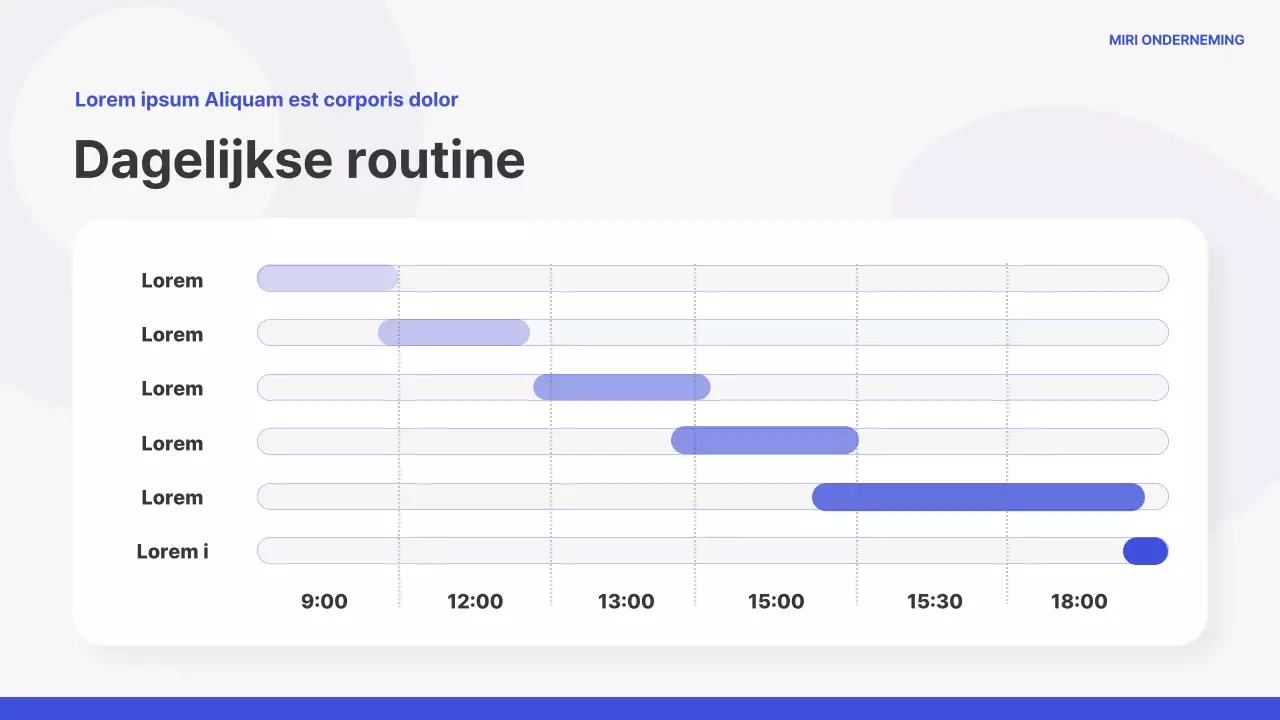 Eenvoudige inwerktraining in blauw