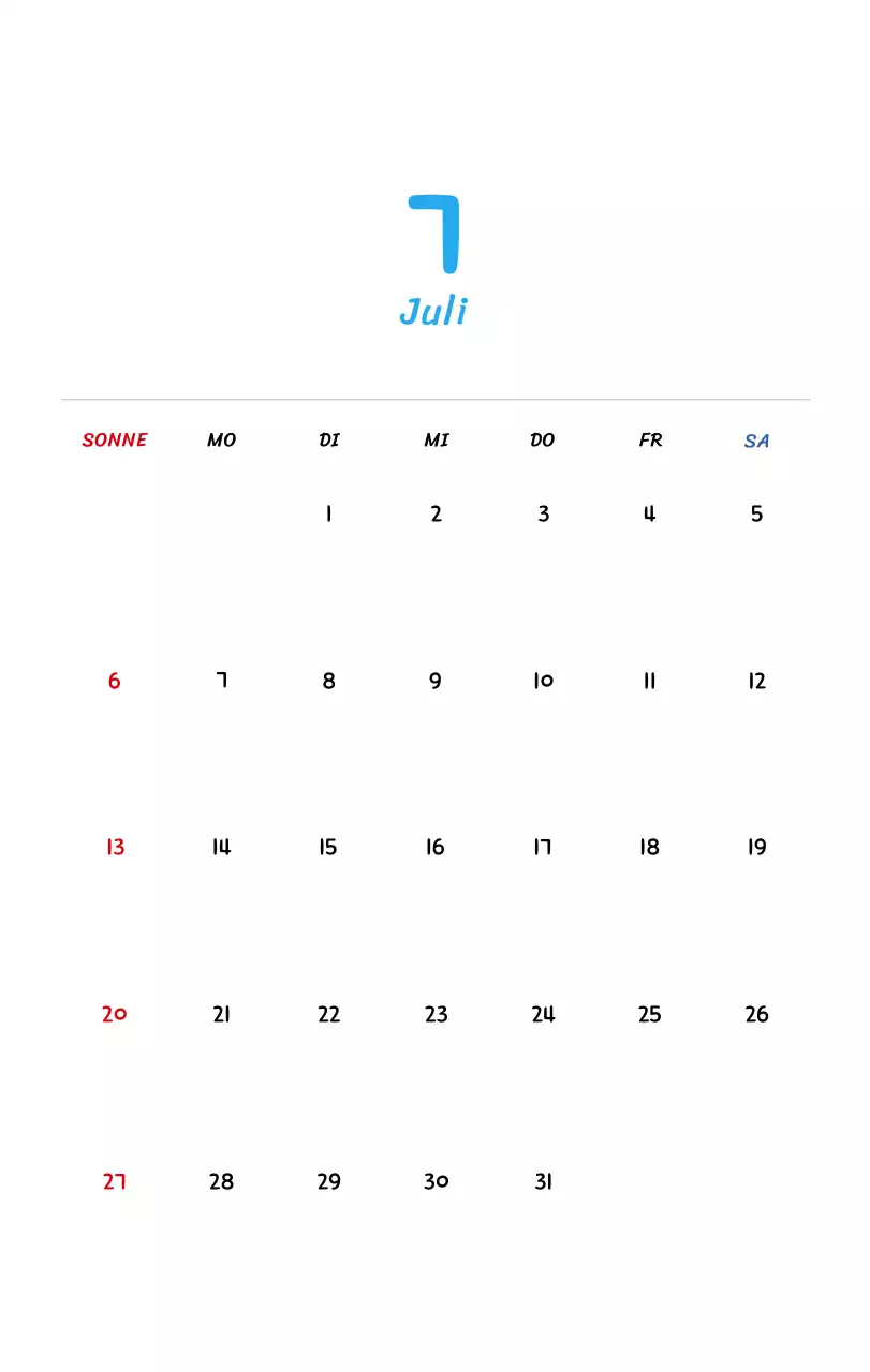 Neujahrskalender mit niedlichen Illustrationen