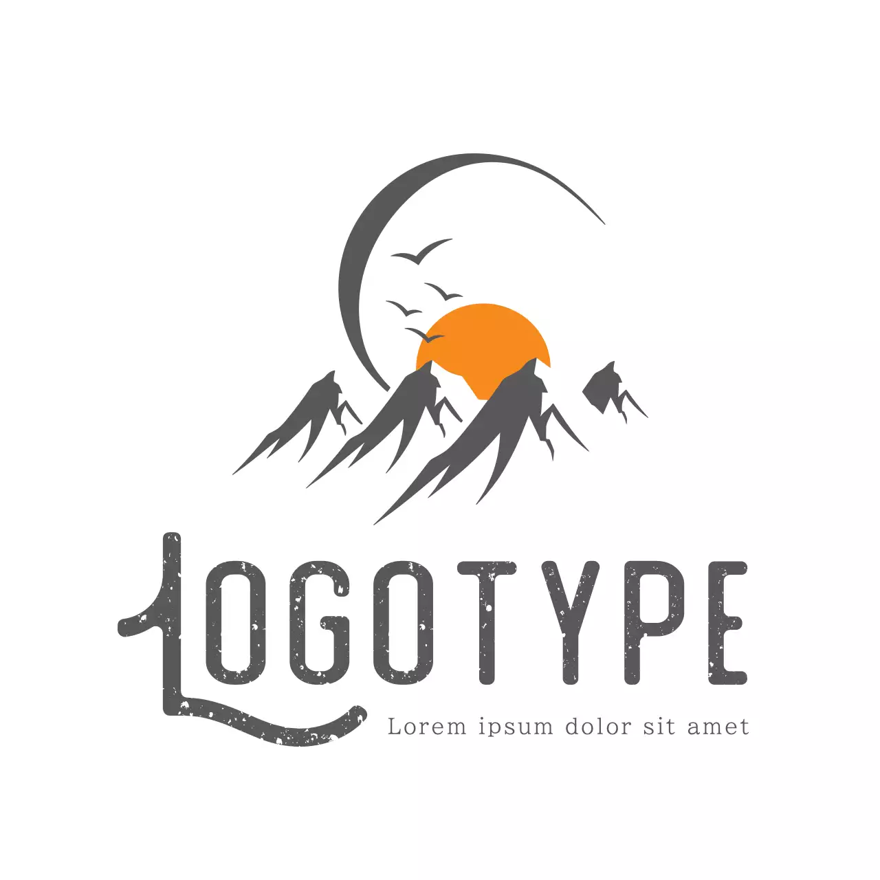 Orange Rustic Design Logo