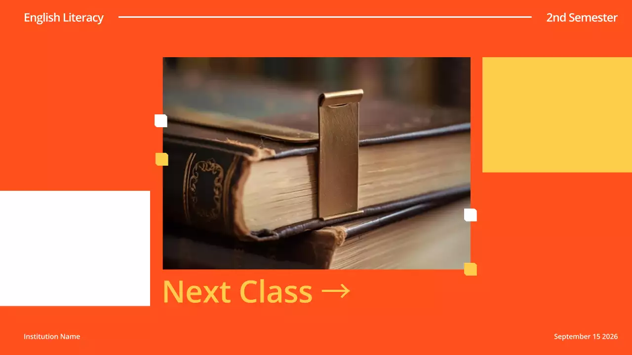 Orange Classic Literature Lecture Presentation
