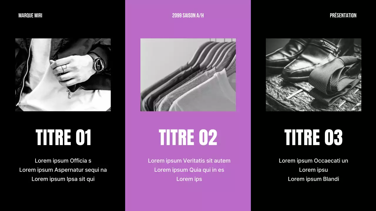 Une déclaration de marque simple en noir et violet