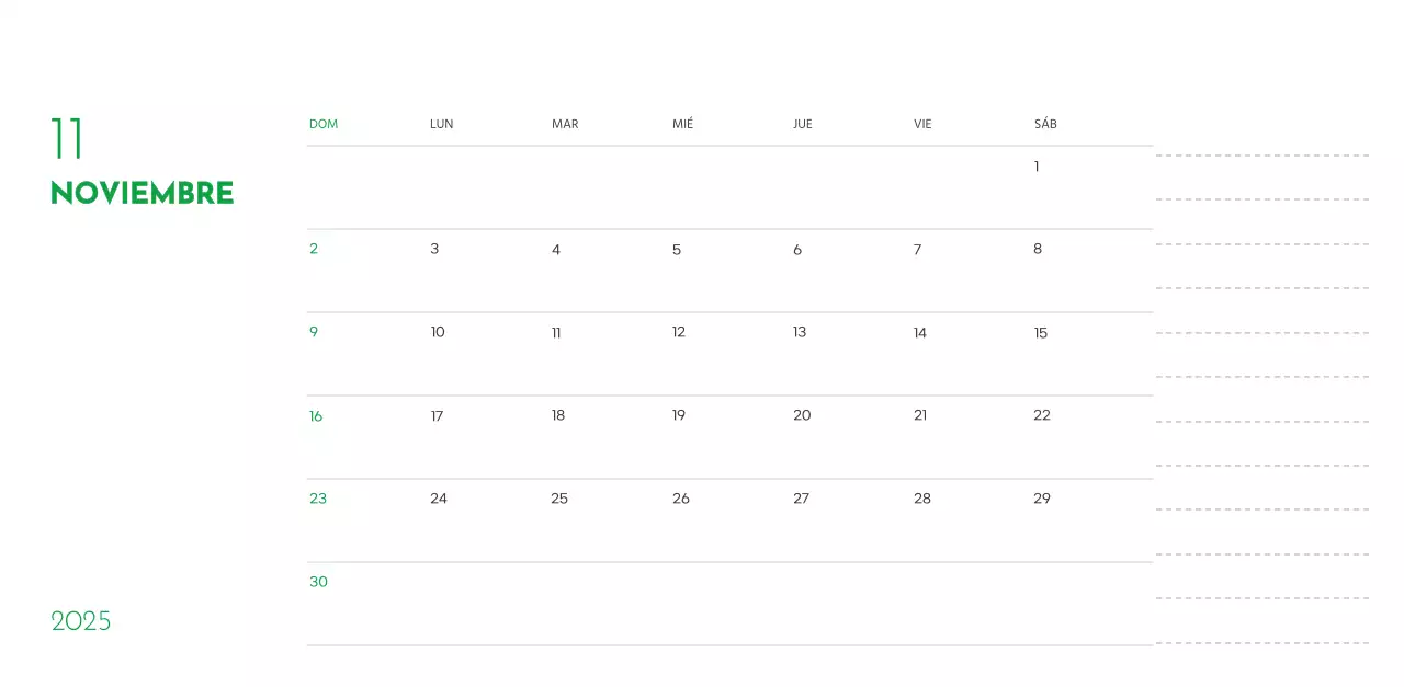 Un calendario con una foto de un cachorro y un bonito mensaje en color verde
