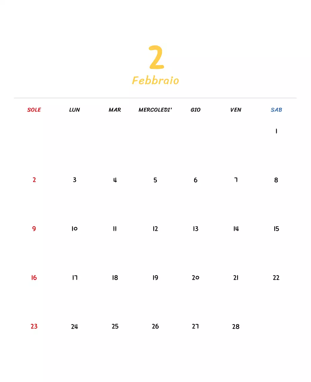 Calendario di Capodanno con simpatiche illustrazioni