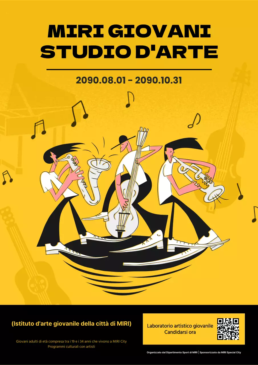 Promuovete un tocco di giallo e nero nelle performance musicali.