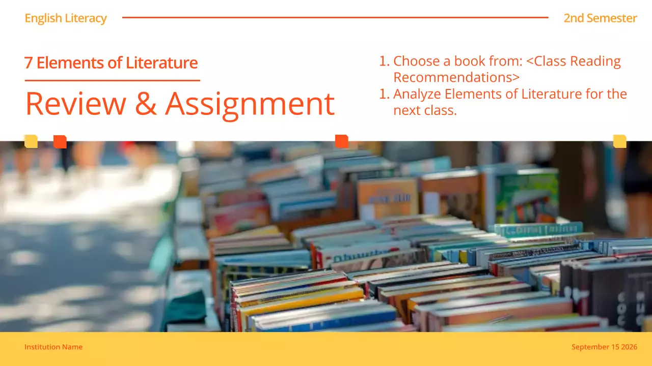 Orange Classic Literature Lecture Presentation