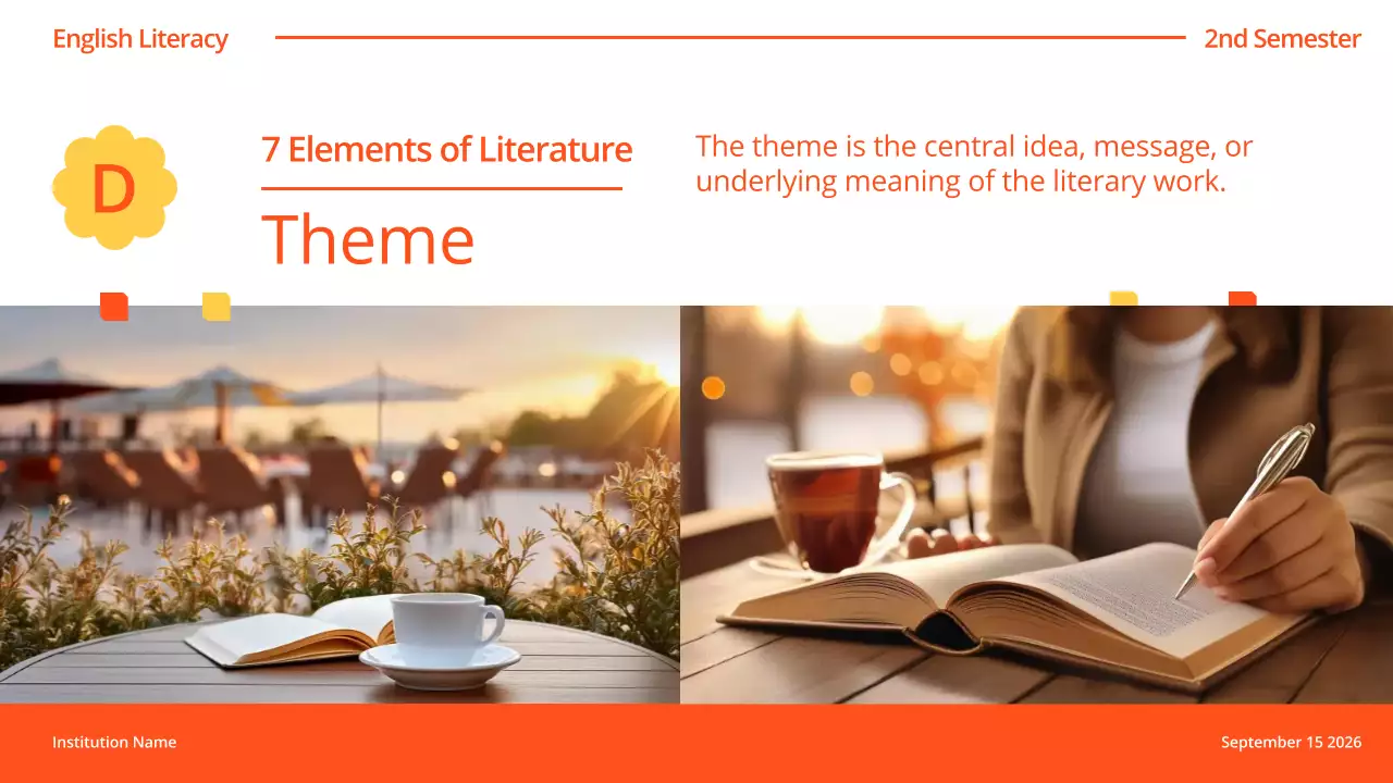 Orange Classic Literature Lecture Presentation