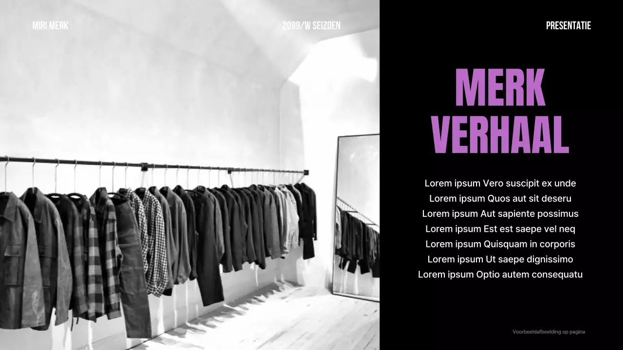 Een eenvoudig merkstatement in zwart en paars