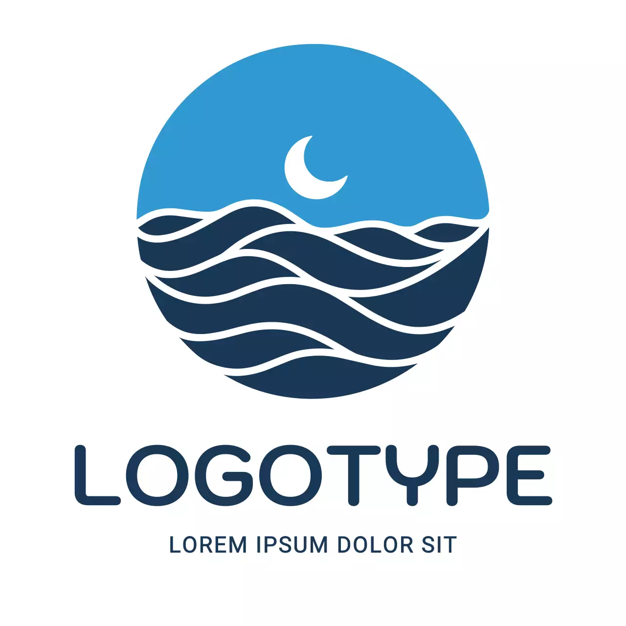 Blue Minimal Design Logo