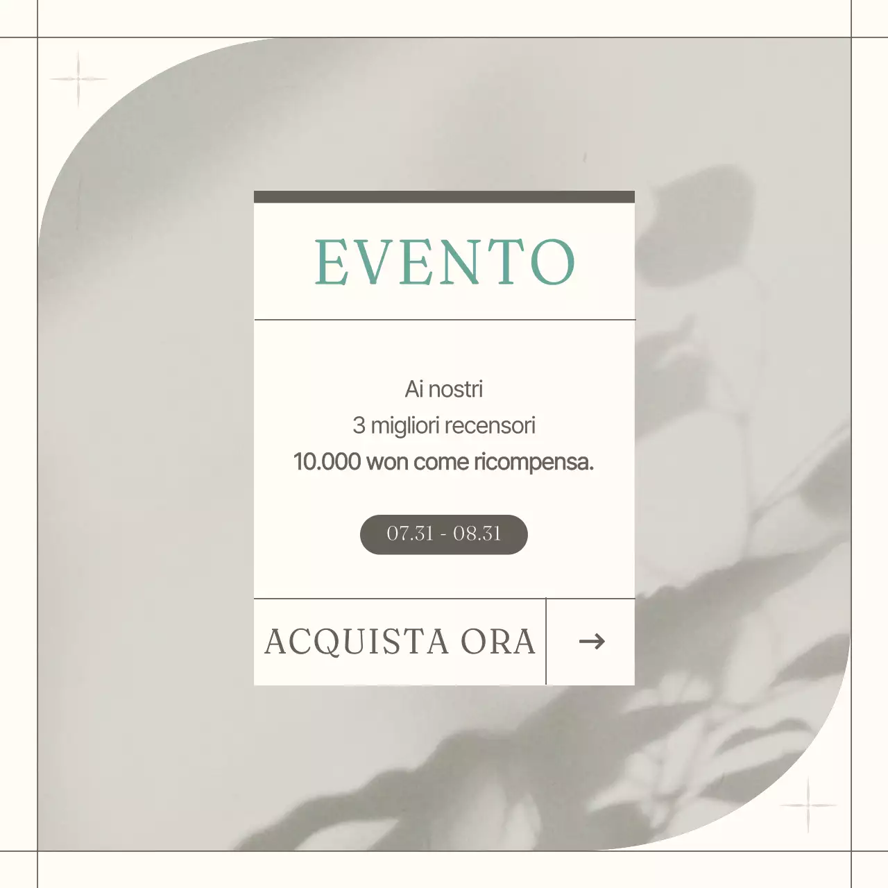 Promuovere un marchio di moda minimalista in beige e menta