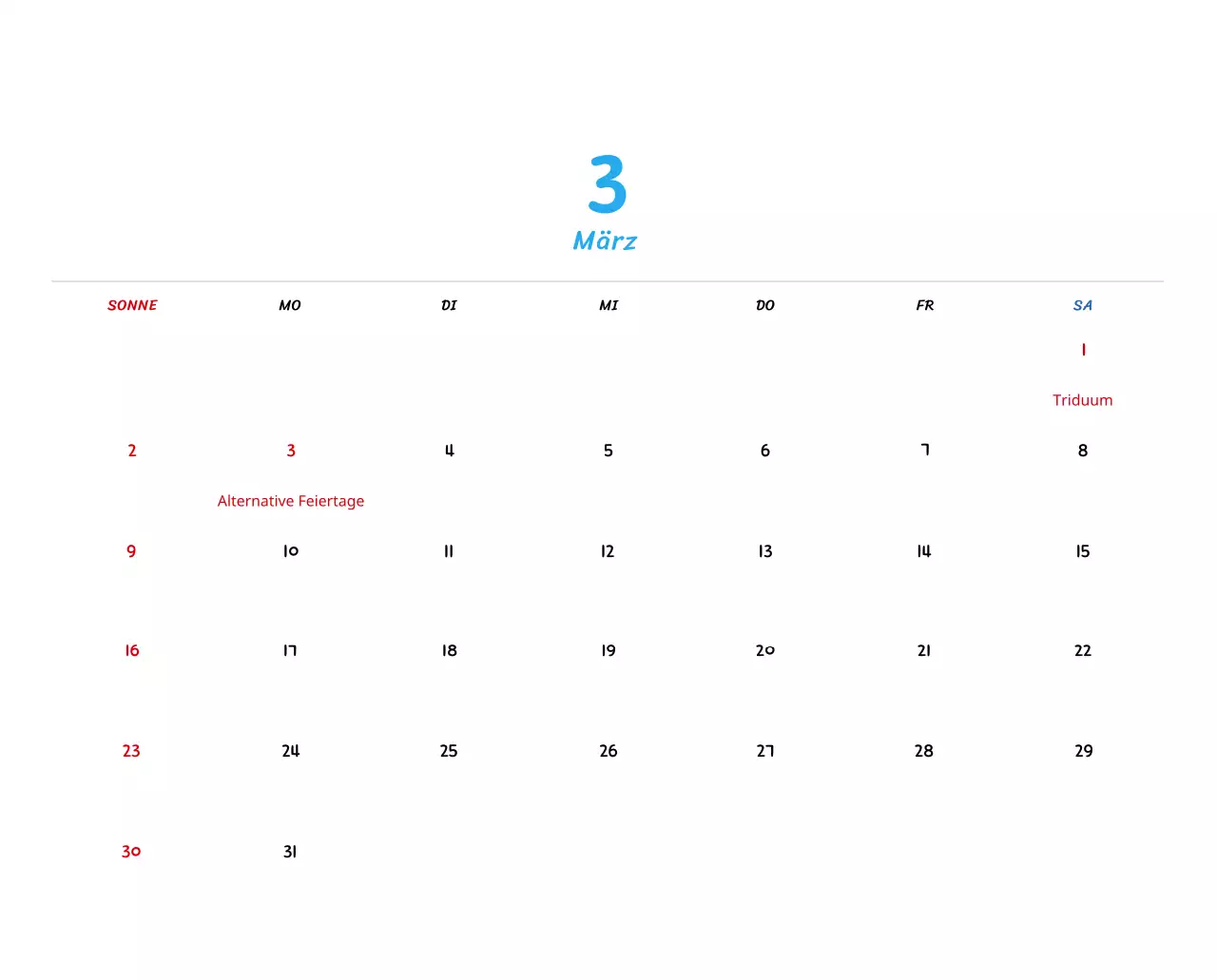 Neujahrskalender mit niedlichen Illustrationen