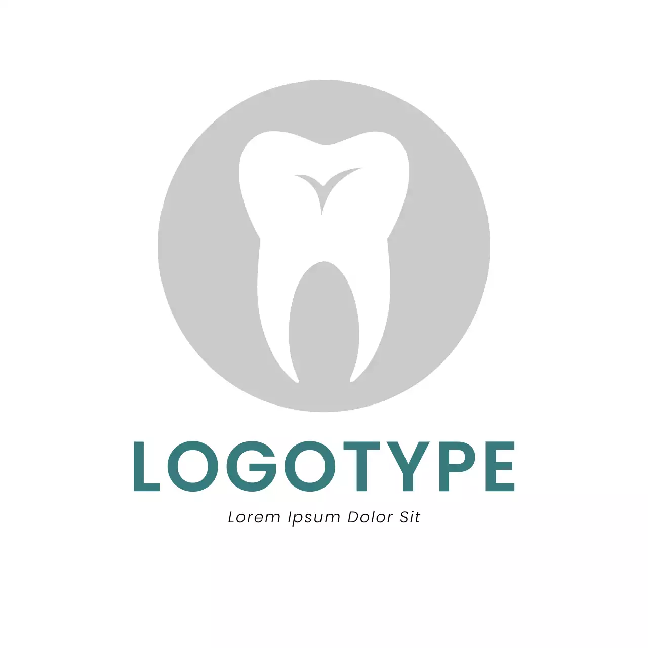 Grey Minimal Dental Logo