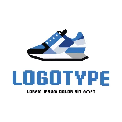 Blue Retro Sneaker Logo