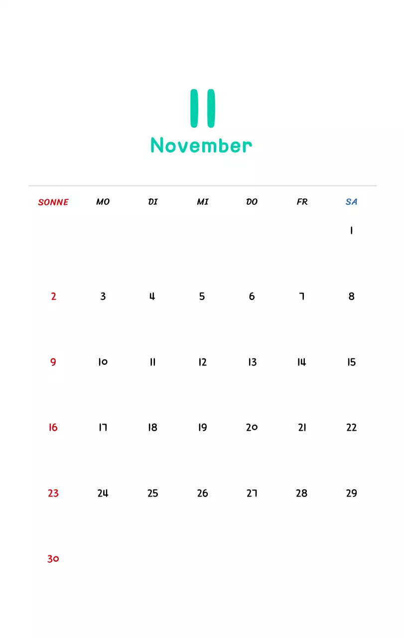 Neujahrskalender mit niedlichen Illustrationen