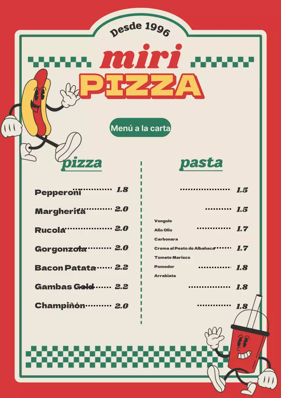 Una colección de modernos paneles de menú de restaurante en verde y marfil