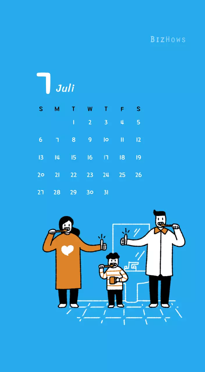 Neujahrskalender mit niedlichen Illustrationen