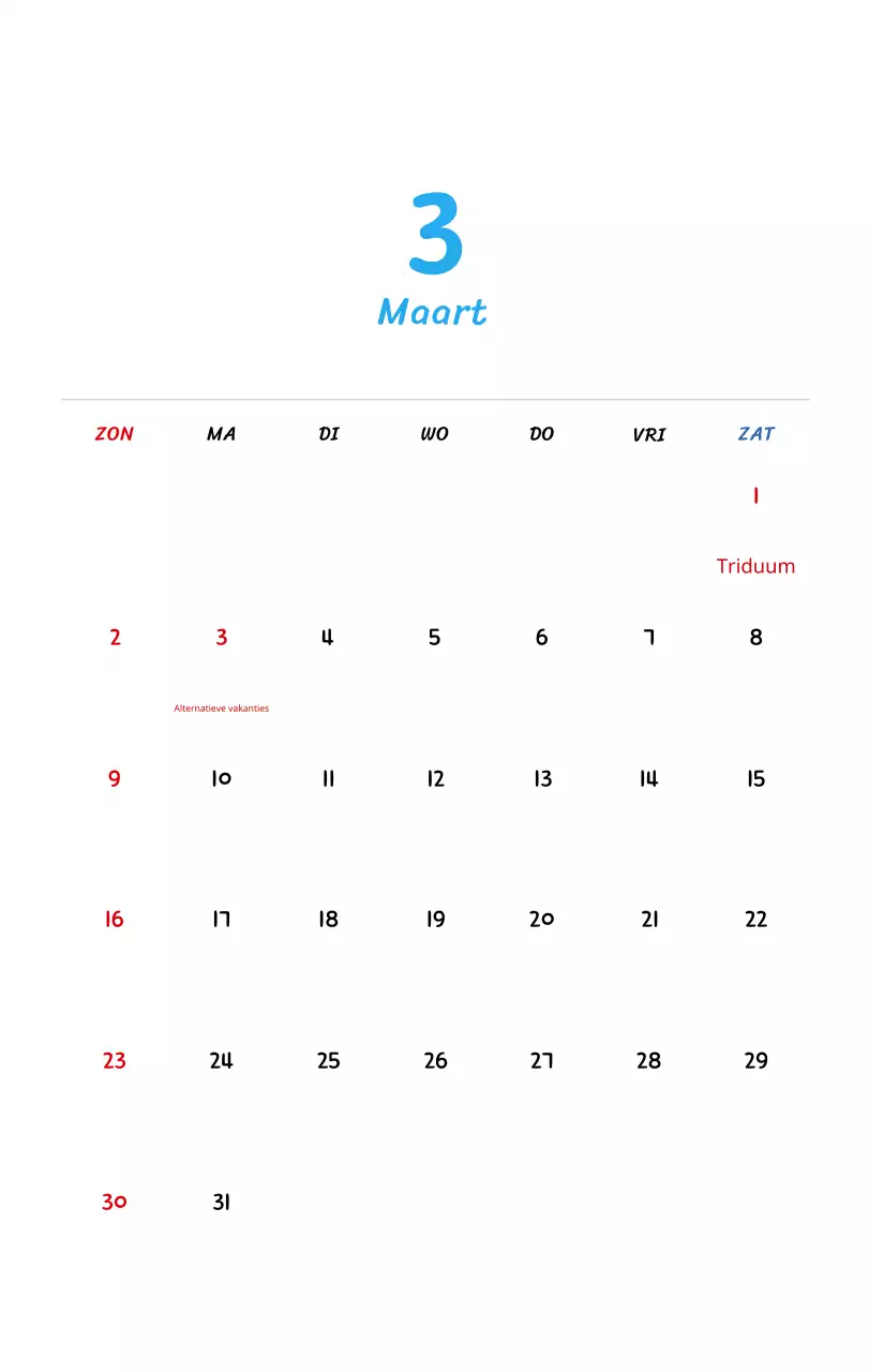 Nieuwjaarskalender met schattige illustraties