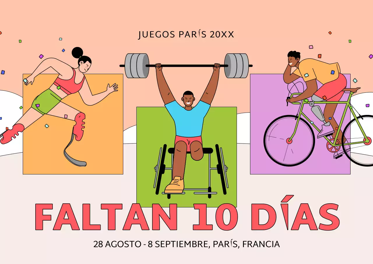 Anuncios para eventos deportivos en chartreuse y naranja