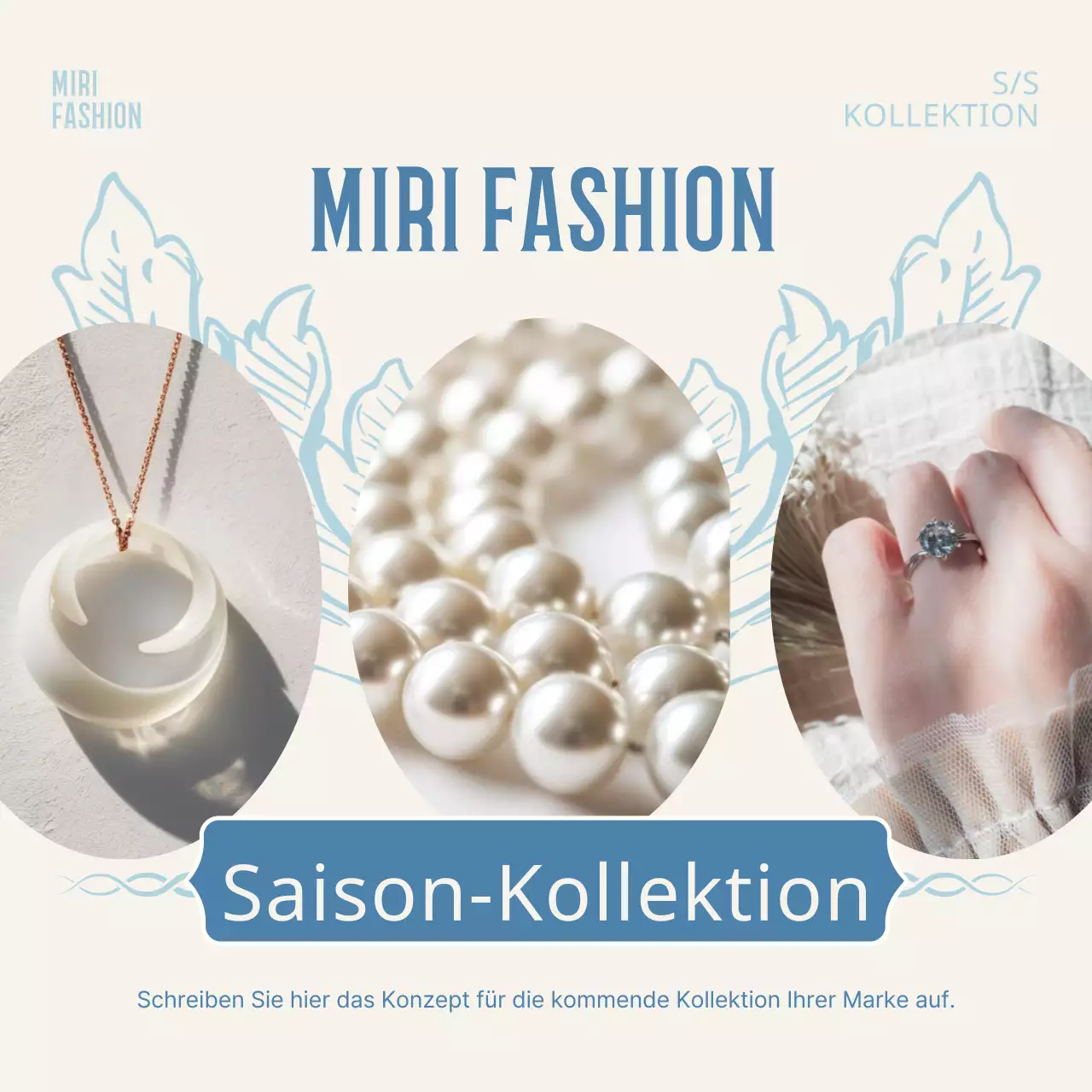 Klassische Accessoires der Marke in Elfenbein und Hellblau