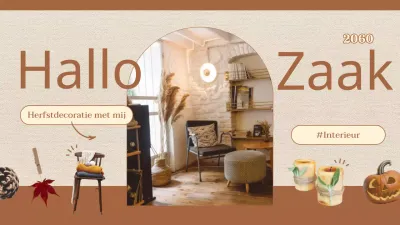 Beige en bruin eenvoudige herfst interieur decoratie omslag