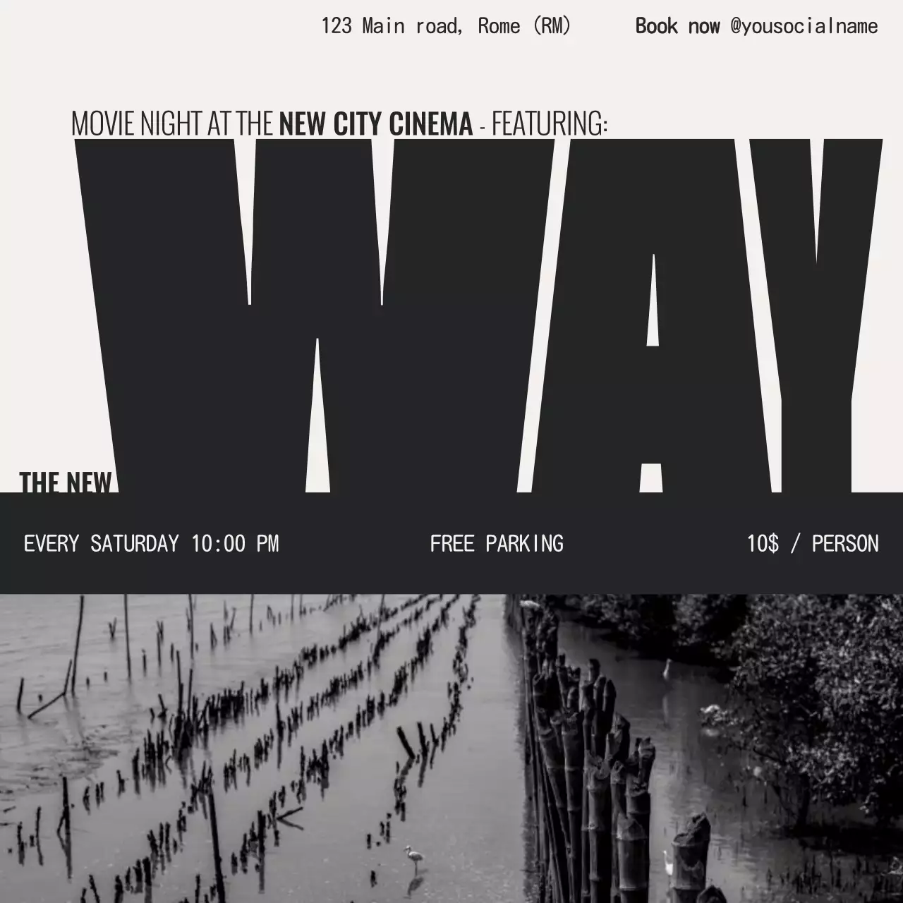 Black Bold Movie Announcement Social Media Post