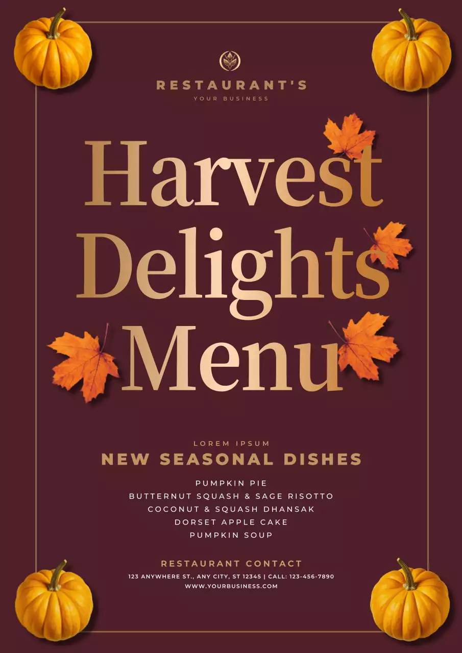 Maroon Traditional Menu Promotion Poster