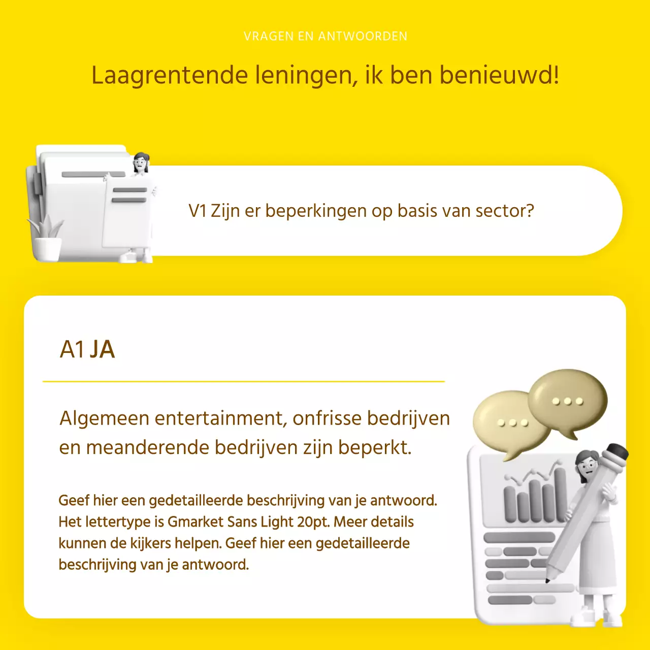 Informatie over laagrentende leningen in geel en bruin gemarkeerd