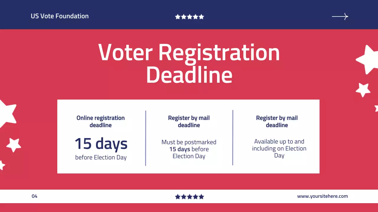 Blue Modern Voter Registration Guide Presentation