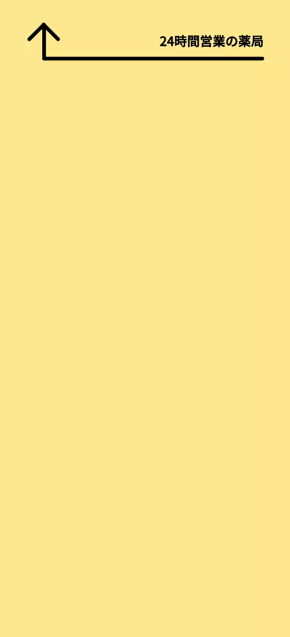 黄色のすっきりとした24時間営業の薬局案内