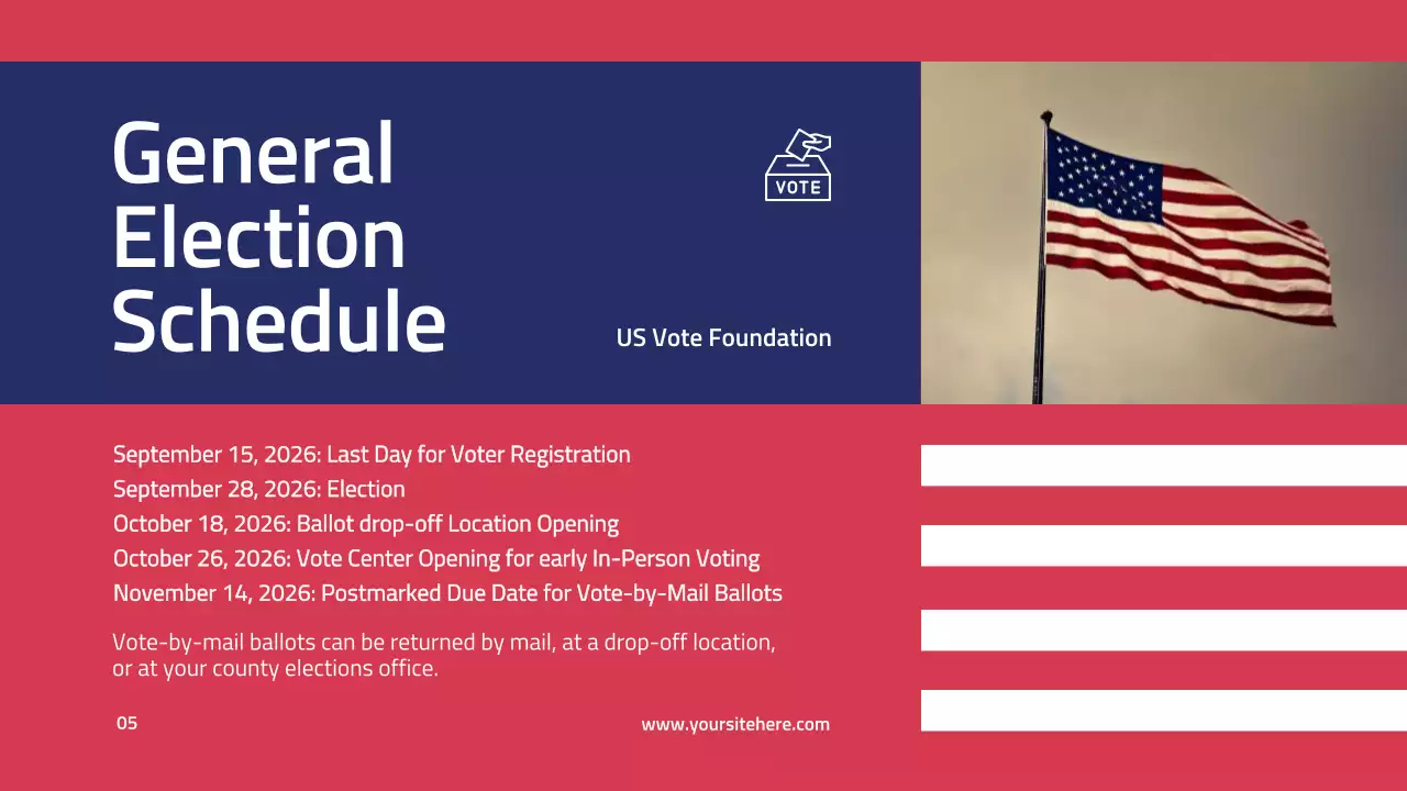 Blue Modern Voter Registration Guide Presentation
