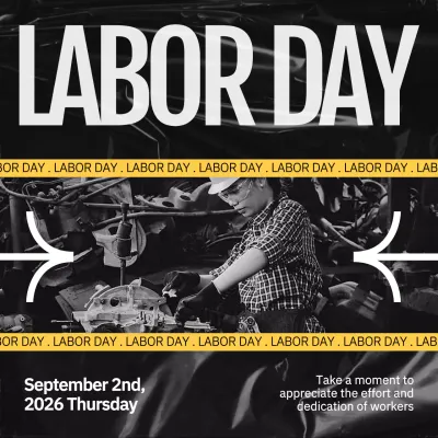 Black Traditional Labor Day Announcement Social Media Post