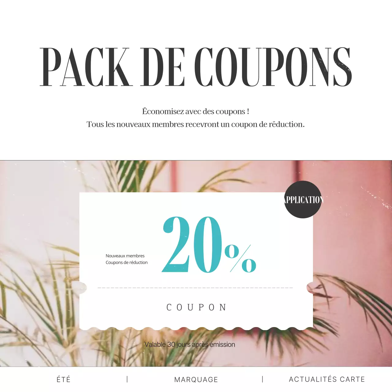 Un post de marque sur les médias sociaux sur le thème de l'été vert et vintage