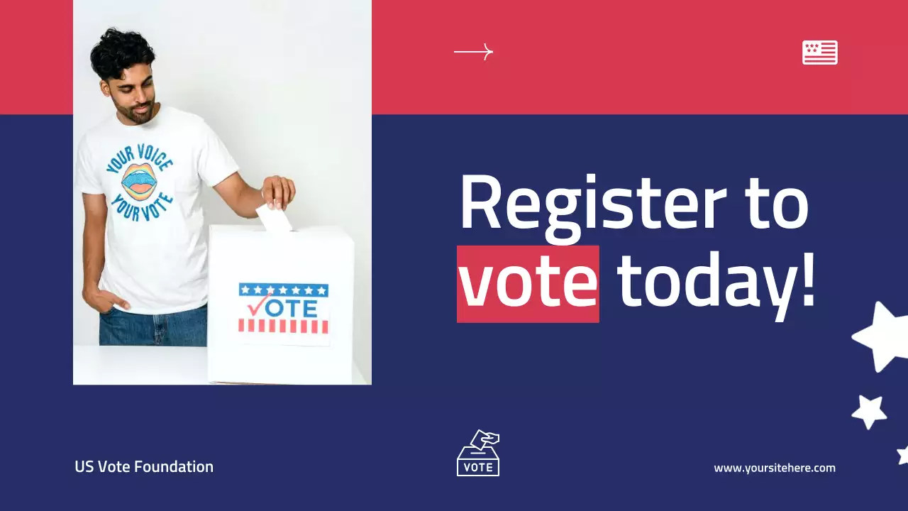 Blue Modern Voter Registration Guide Presentation