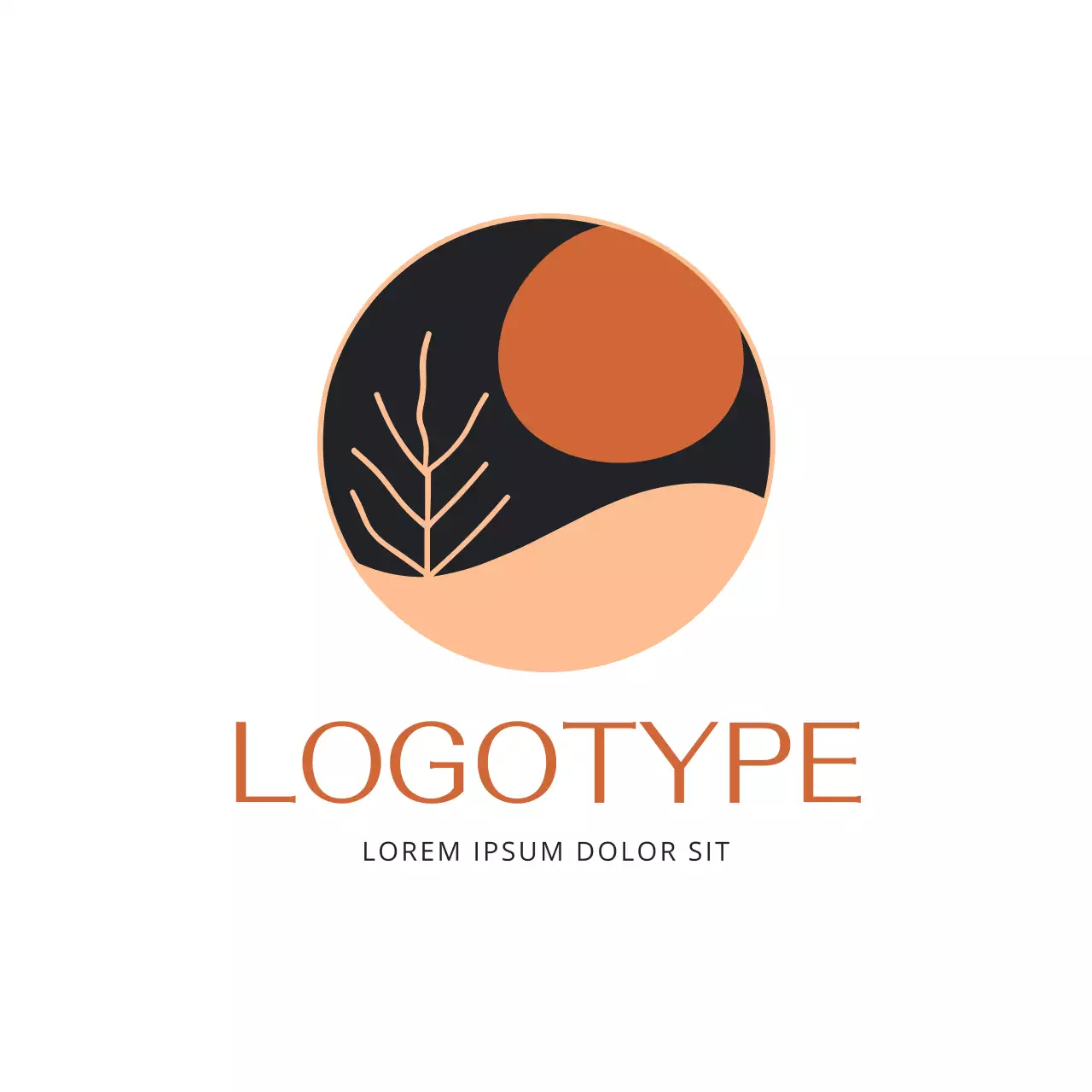 Orange Minimal Design Logo