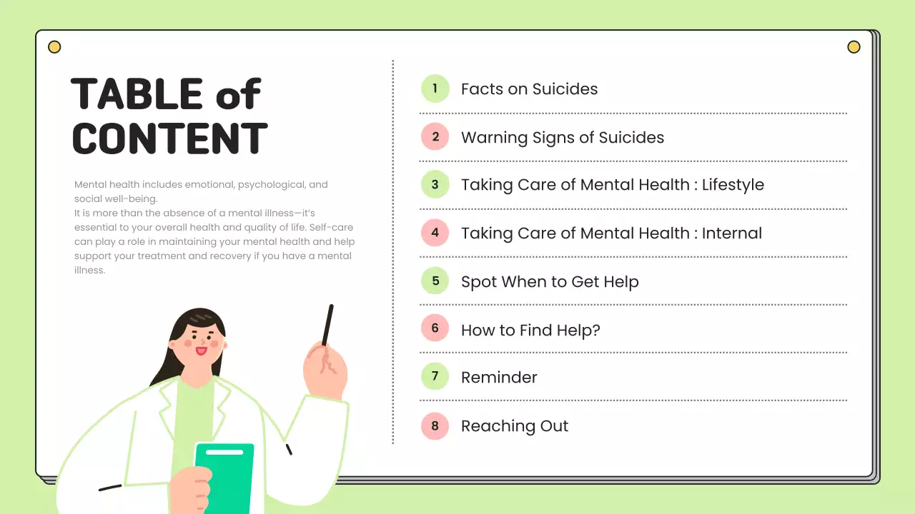 Green Minimal Mental Health Announcement Presentation