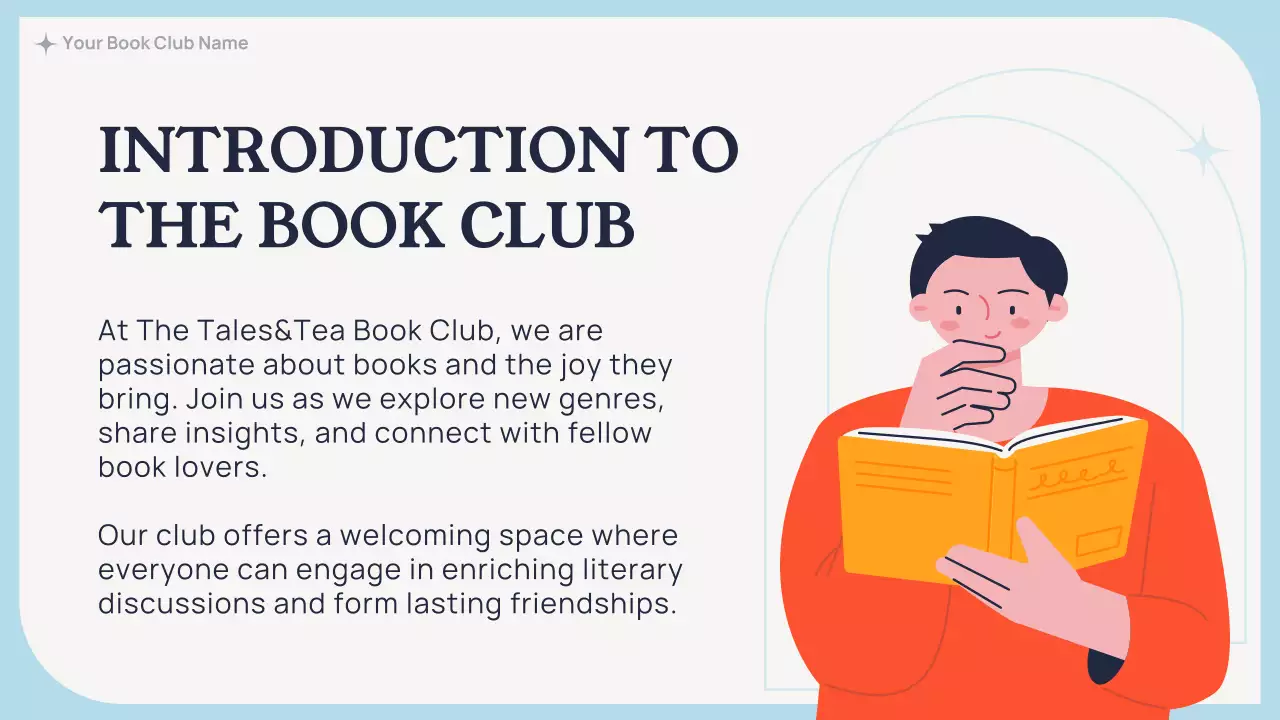 Blue Modern Book Club Guide Presentation
