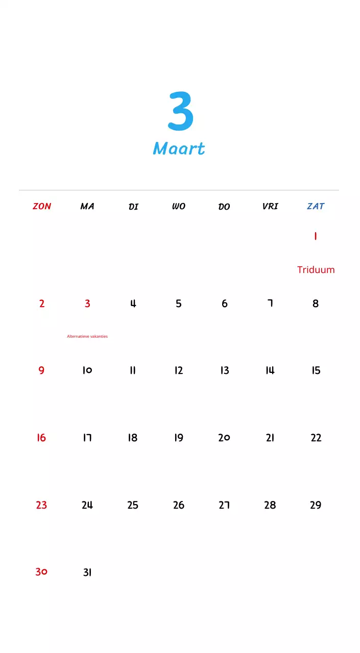 Nieuwjaarskalender met schattige illustraties