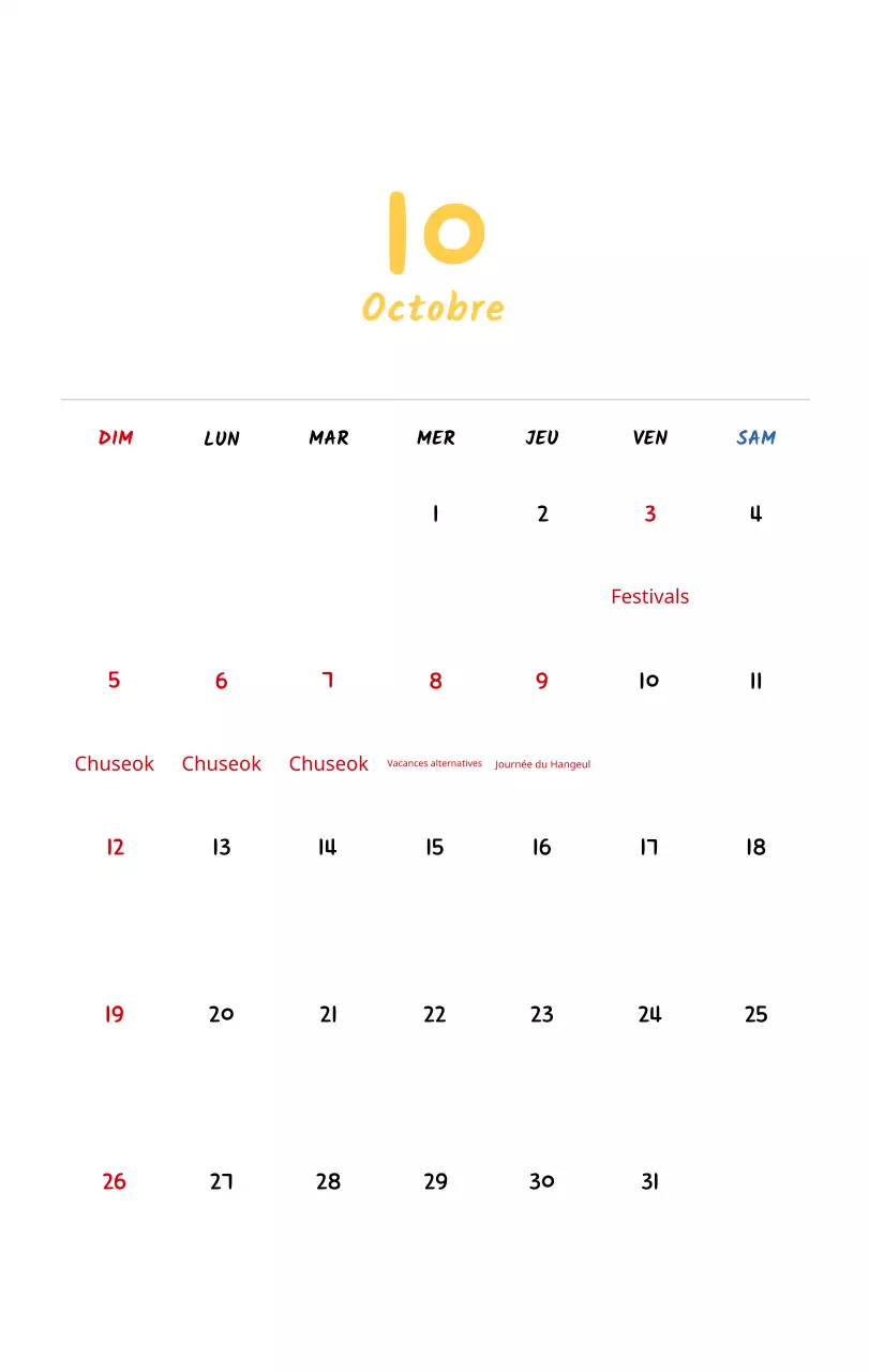 Calendrier du Nouvel An avec de jolies illustrations