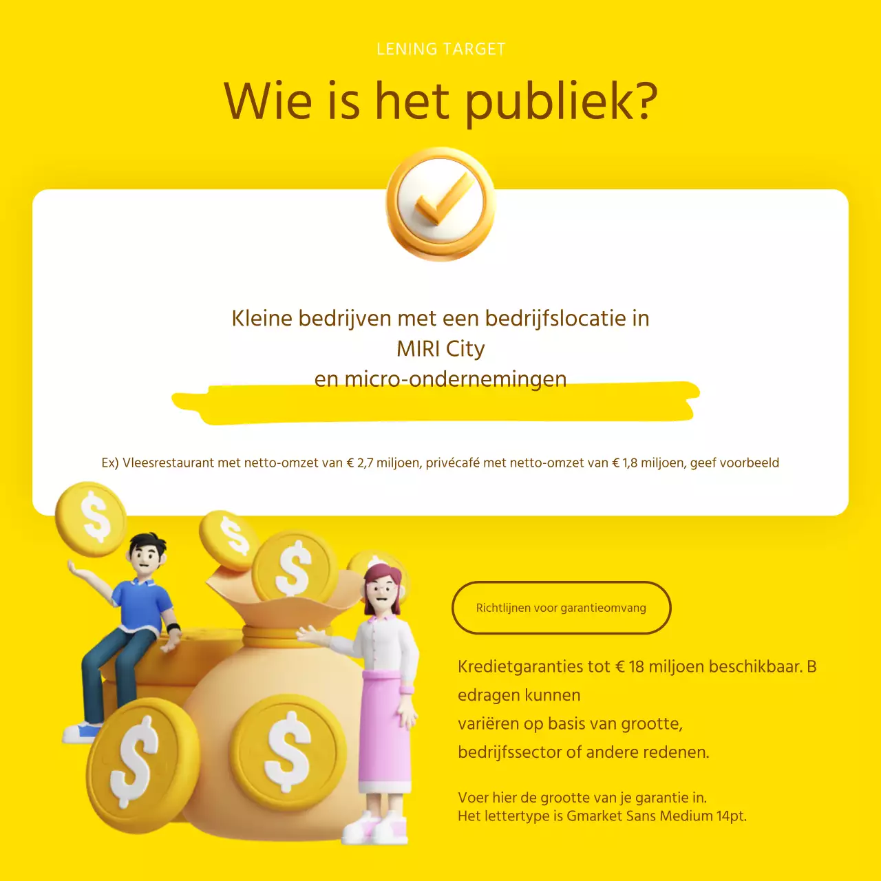 Informatie over laagrentende leningen in geel en bruin gemarkeerd