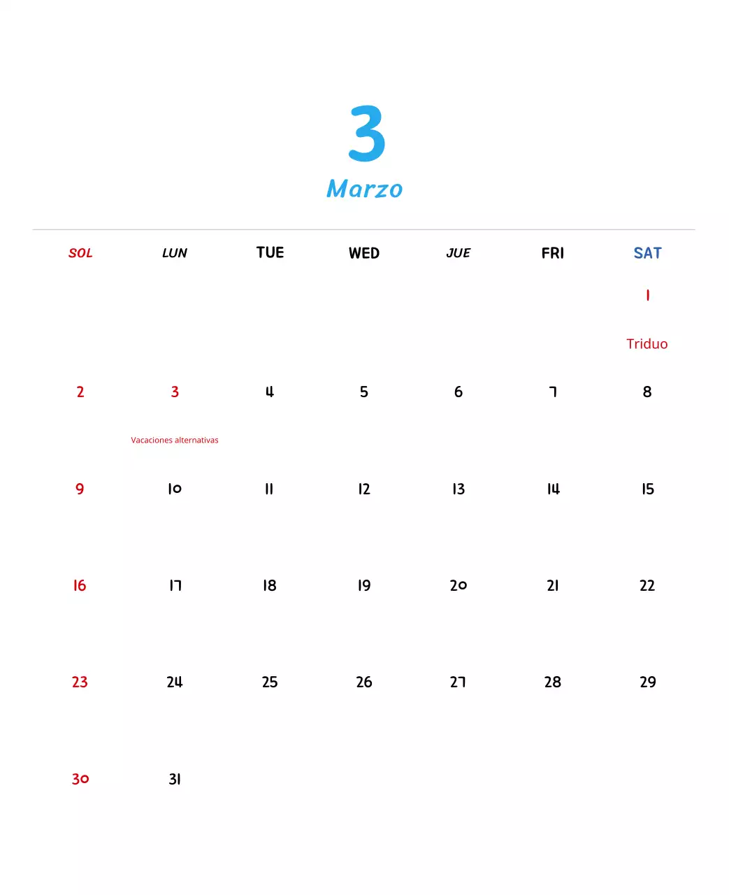 Calendario de Año Nuevo con simpáticas ilustraciones
