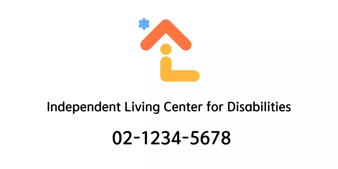 Promotional logo for a welfare center in the form of a house