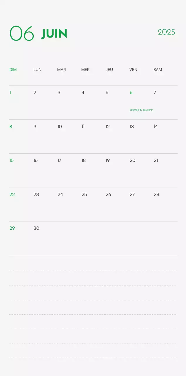 Un calendrier avec une photo de chiot et un message mignon dans une couleur verte.