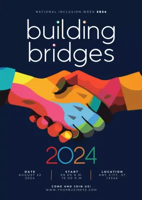 Navy Modern Inclusion Event Poster