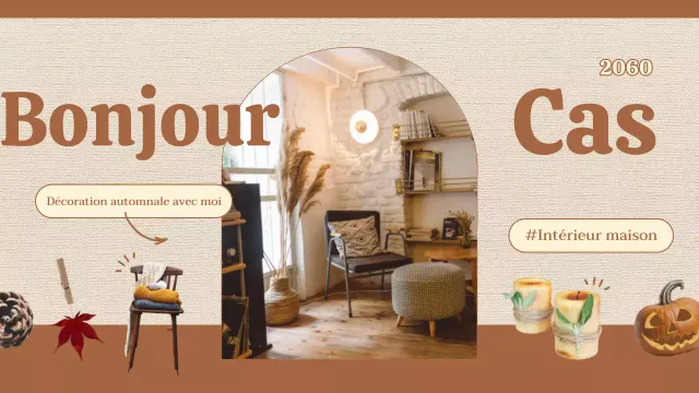 Couverture d'accessoires de décoration intérieure d'automne simple, beige et marron