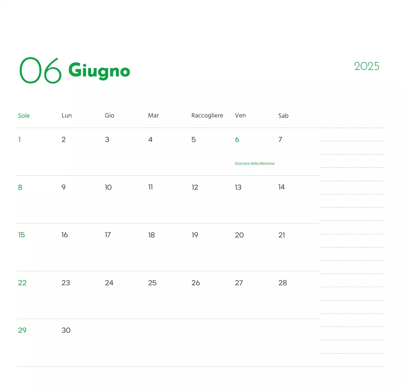 Un calendario con la foto di un cucciolo e un simpatico messaggio in colore verde.