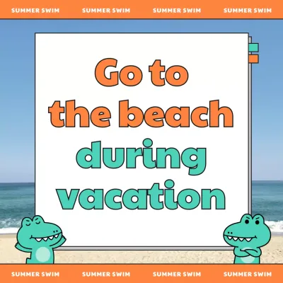 Promote kitschy summer travel in orange and mint