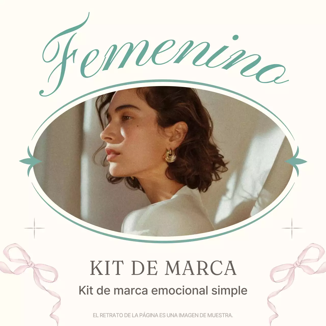 Promoción de una marca de moda minimalista en beige y menta