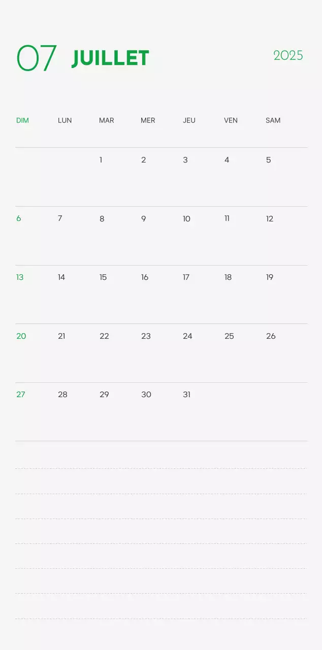 Un calendrier avec une photo de chiot et un message mignon dans une couleur verte.