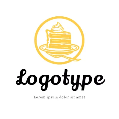 Yellow Simple Dessert Logo