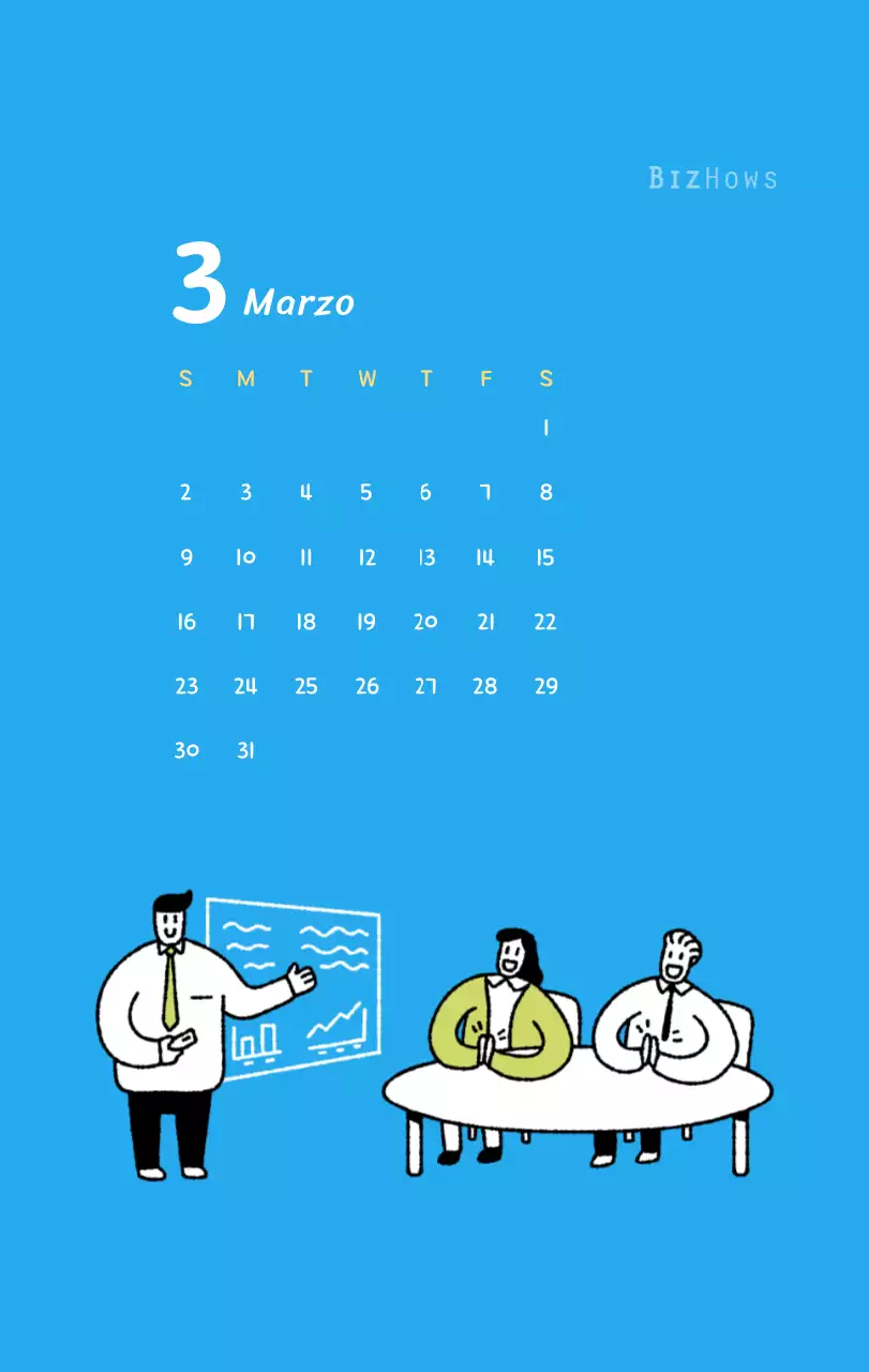 Calendario de Año Nuevo con simpáticas ilustraciones