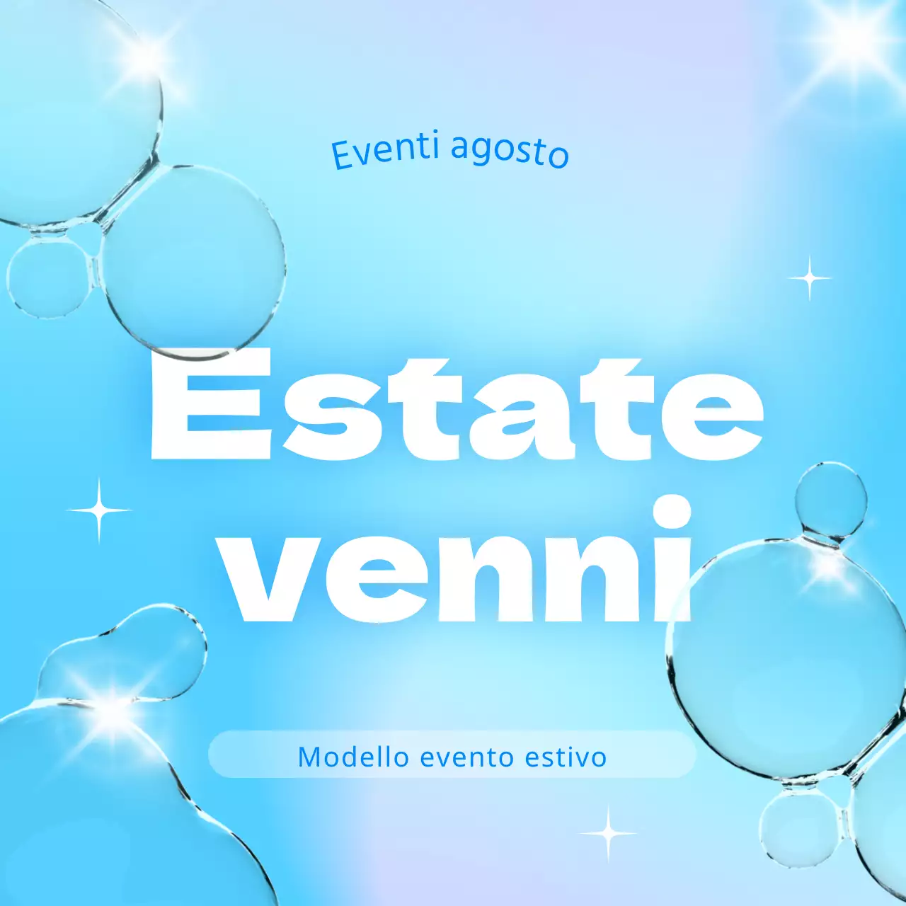 Promuovere un evento estivo in blu e bianco